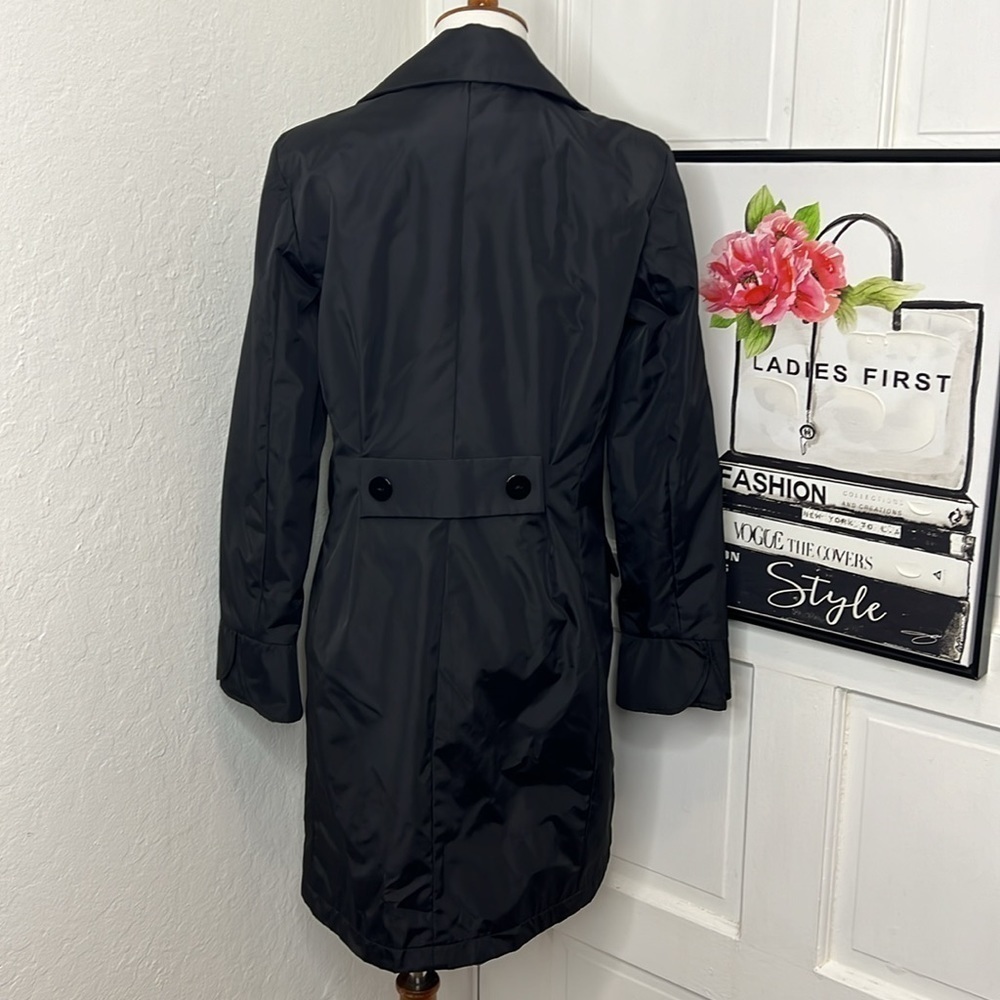 Jane Post Black Nylon Ruffled Front Jacket Size S - Picture 3 of 8